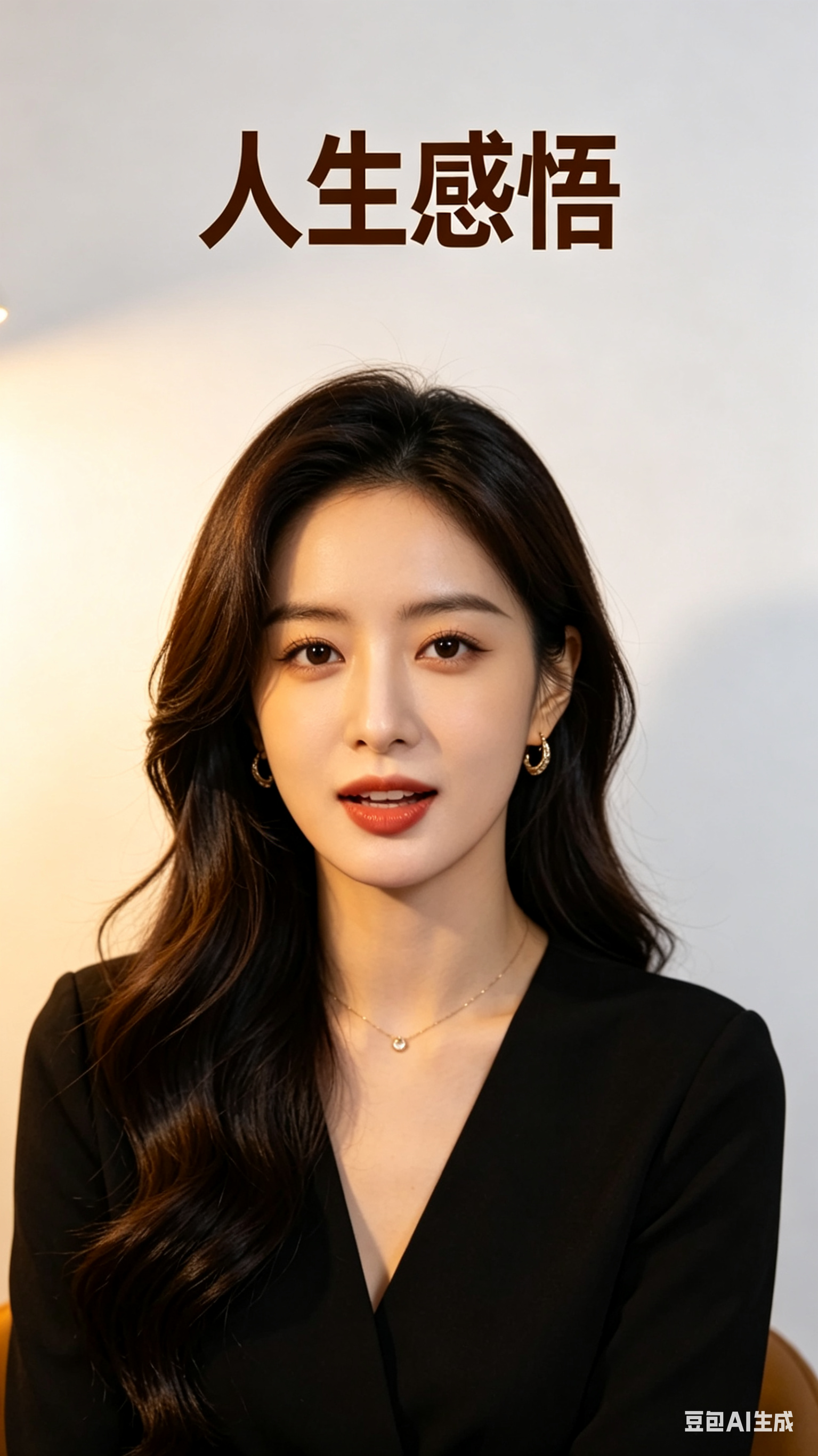 一个美女正在口播，背景有“人生感悟”的标题