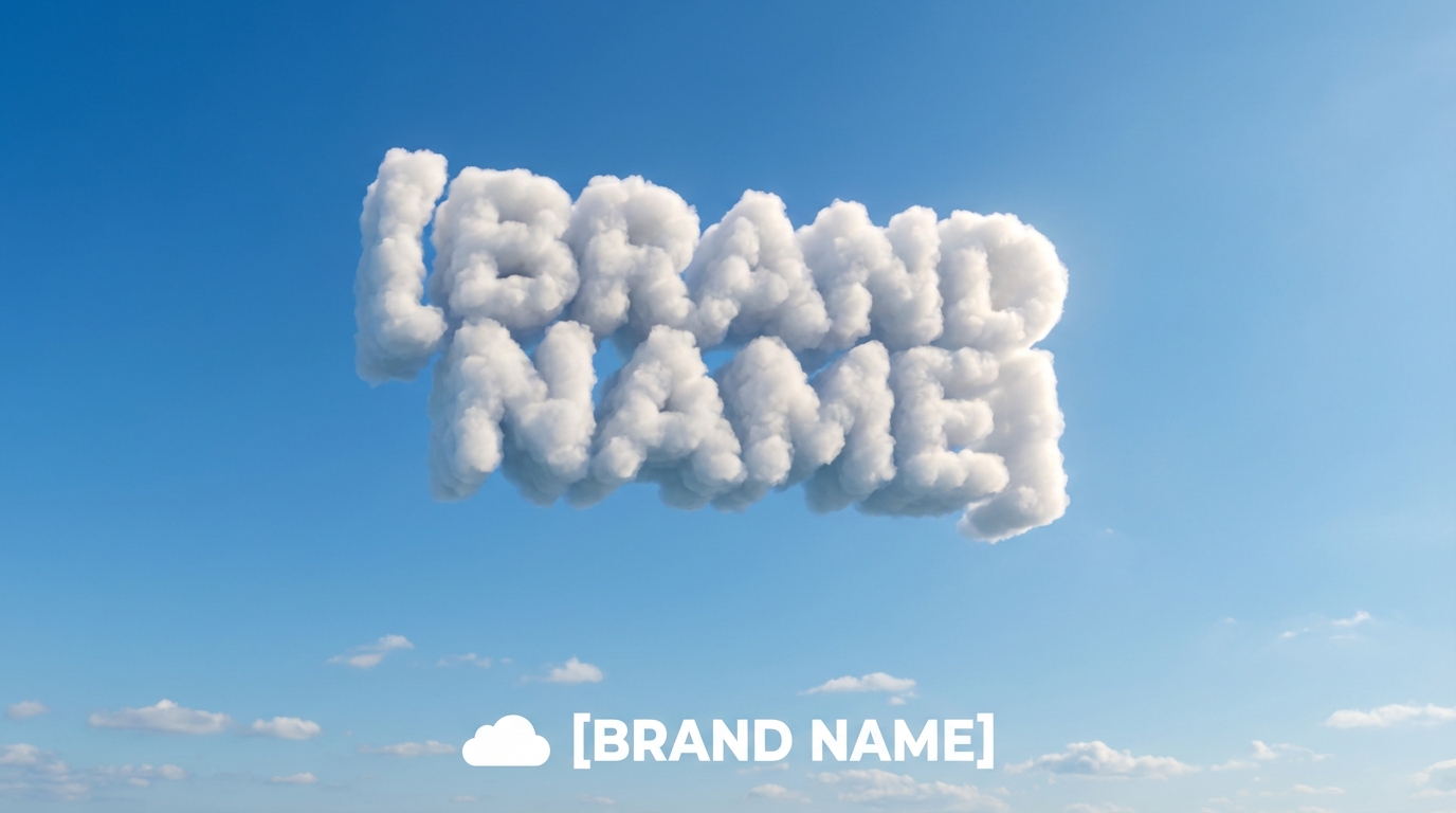 [BRAND NAME]: The name of the brand. Goal: Generate a single, minimalist, and surreal image where a cloud is shaped lik…