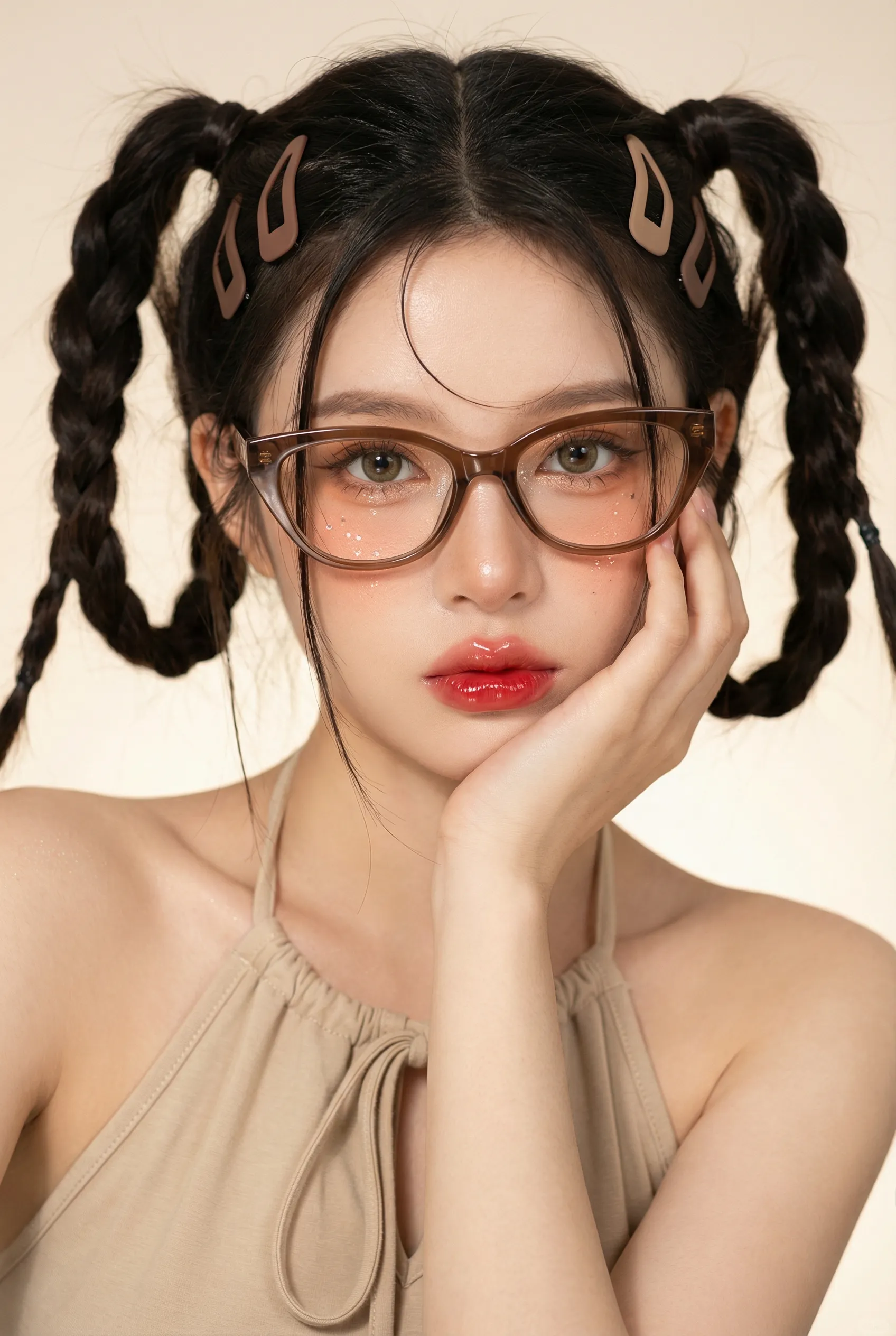 Using the exact facial features from the attached image Create an hyperrealistic and high quality close-up portrait of …