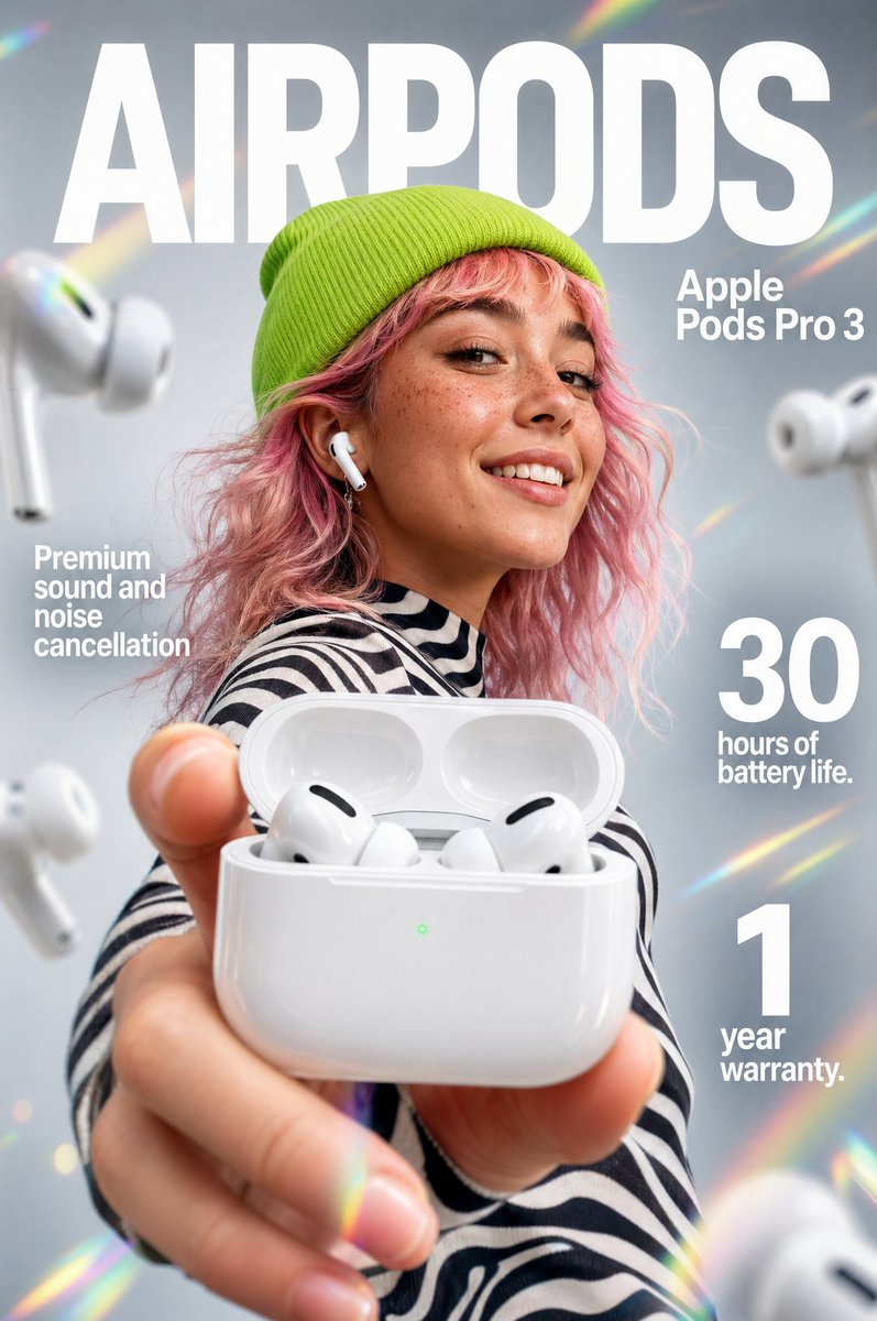 High-impact e-commerce infographic for "{argument name="product name" default="Apple Pods Pro 3"}" wireless earbuds. Fo…