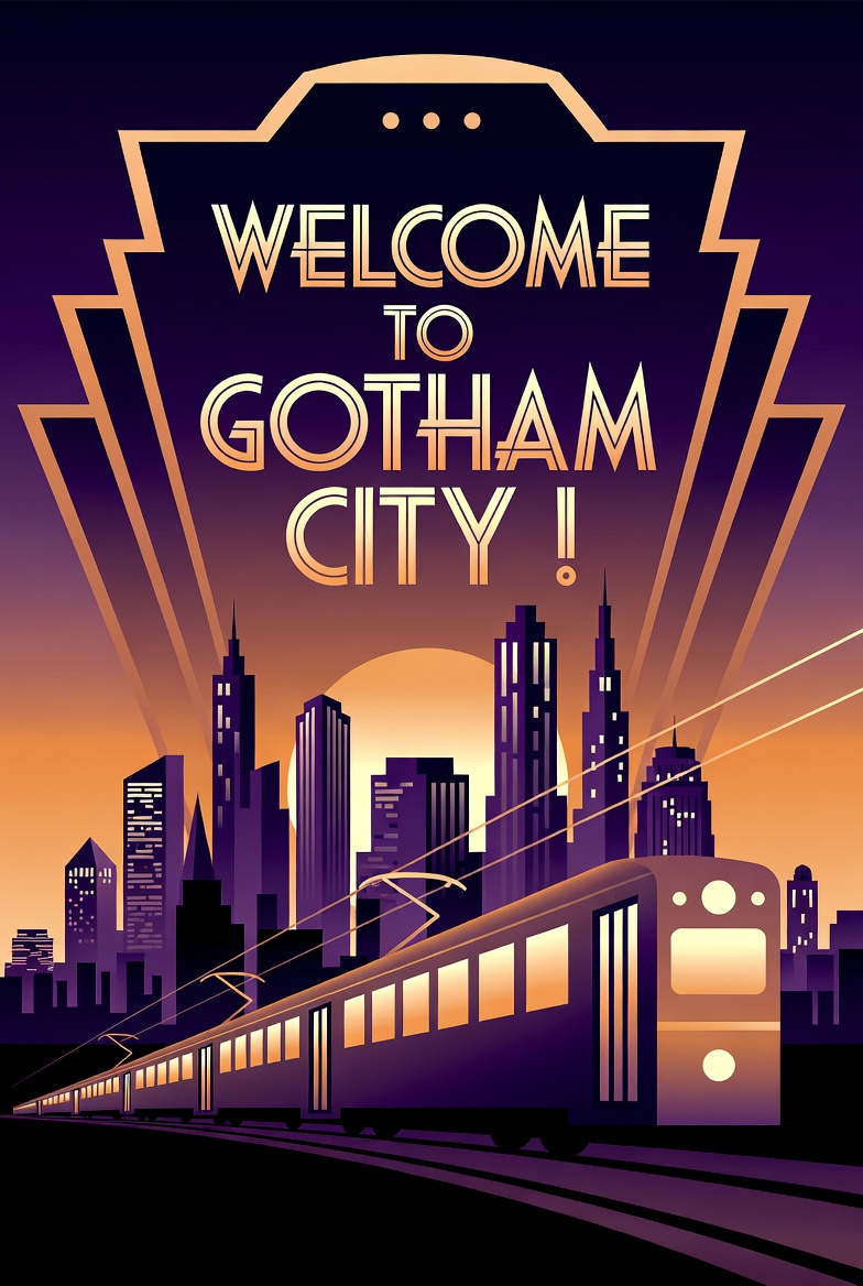 A vintage Art Deco travel poster in a clean flat 2D 1950s-inspired illustration style, showing an elevated tram enterin…