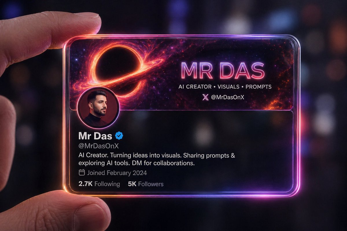 create a hyper-realistic 3D render of a transparent {argument name="platform" default="twitter"} profile card, designed…