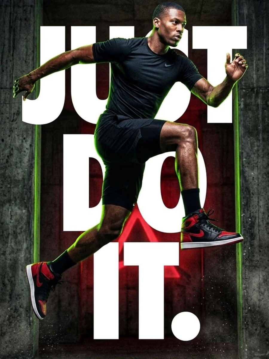 Dynamic sports poster of a muscular male athlete mid-air sprinting, intense motion freeze, wearing black athletic outfi…