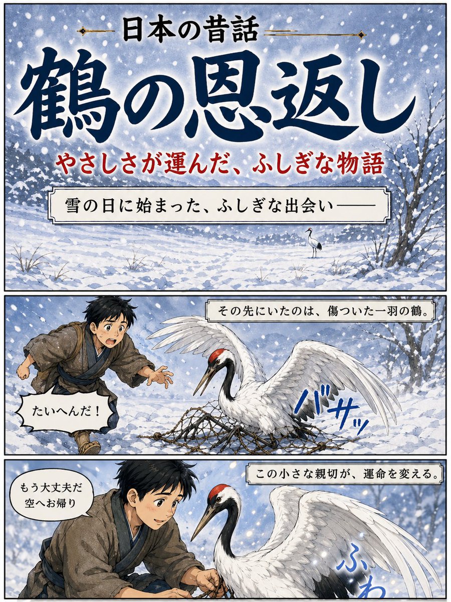 {"type":"Japanese folktale manga-style poster","style":"dramatic watercolor anime illustration with inked outlines, vin…