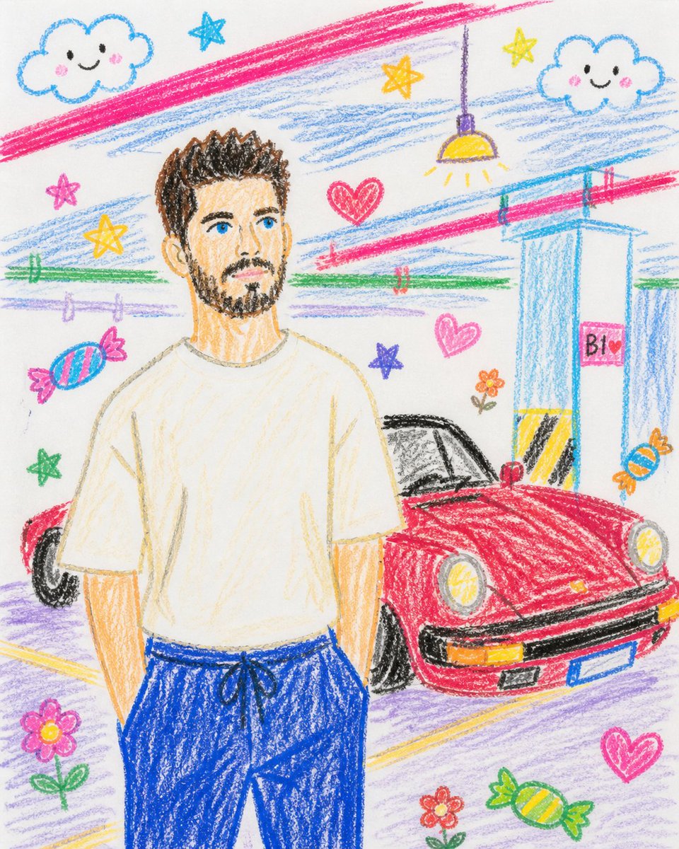 Please recreate the entire image in a {argument name="style" default="crayon drawing style"}. Simplify the details so t…