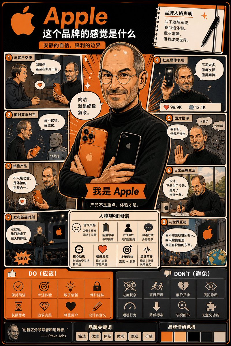 Using the uploaded logo, create a highly detailed manga-style infographic poster: Title: "What This Brand Feels Like" G…