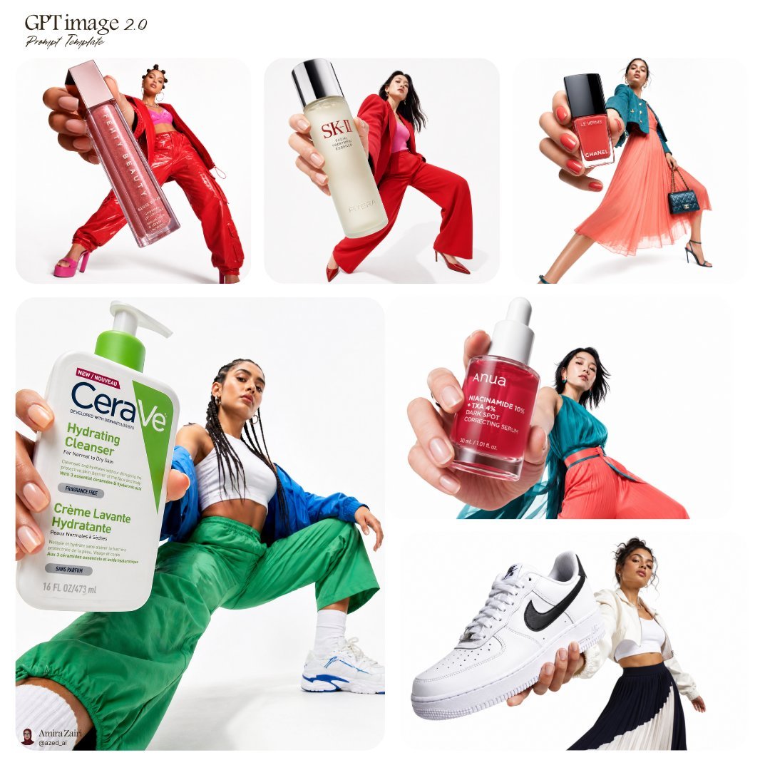 {"type":"editorial product prompt template collage for GPT image 2.0","canvas":"square 1:1 white studio background with…