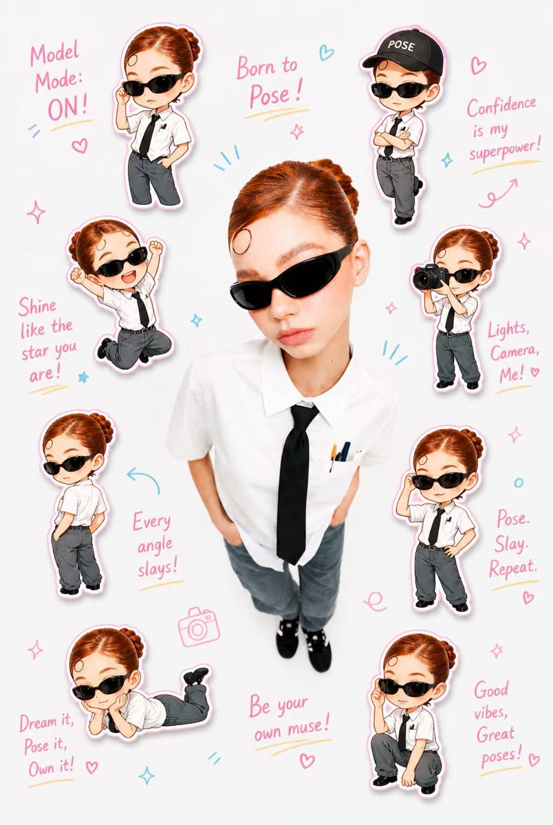 Based on the uploaded photo, generate a high-quality "Q-version Clone Sticker Diary Photo." [Subject Positioning] A mod…