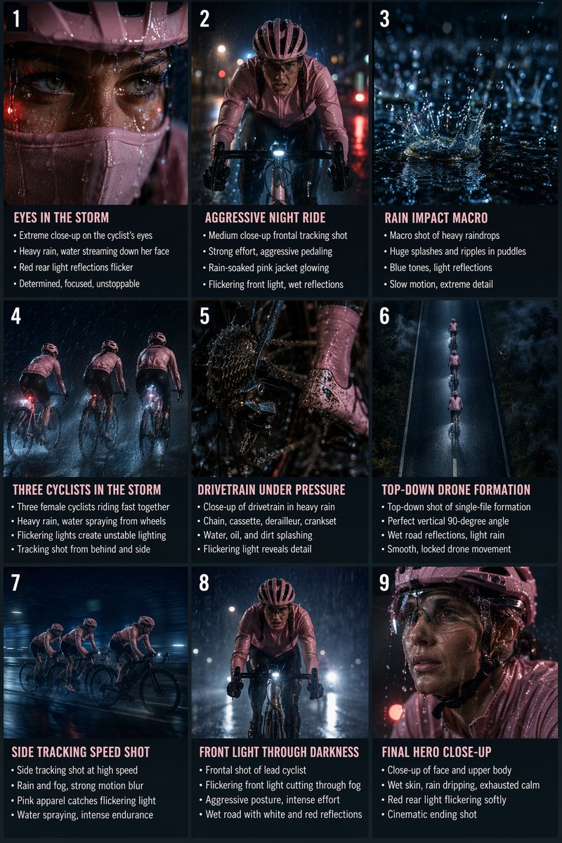 Create a wide 9-panel cinematic storyboard infographic Use a realistic photography style with warm cinematic colors. Ar…