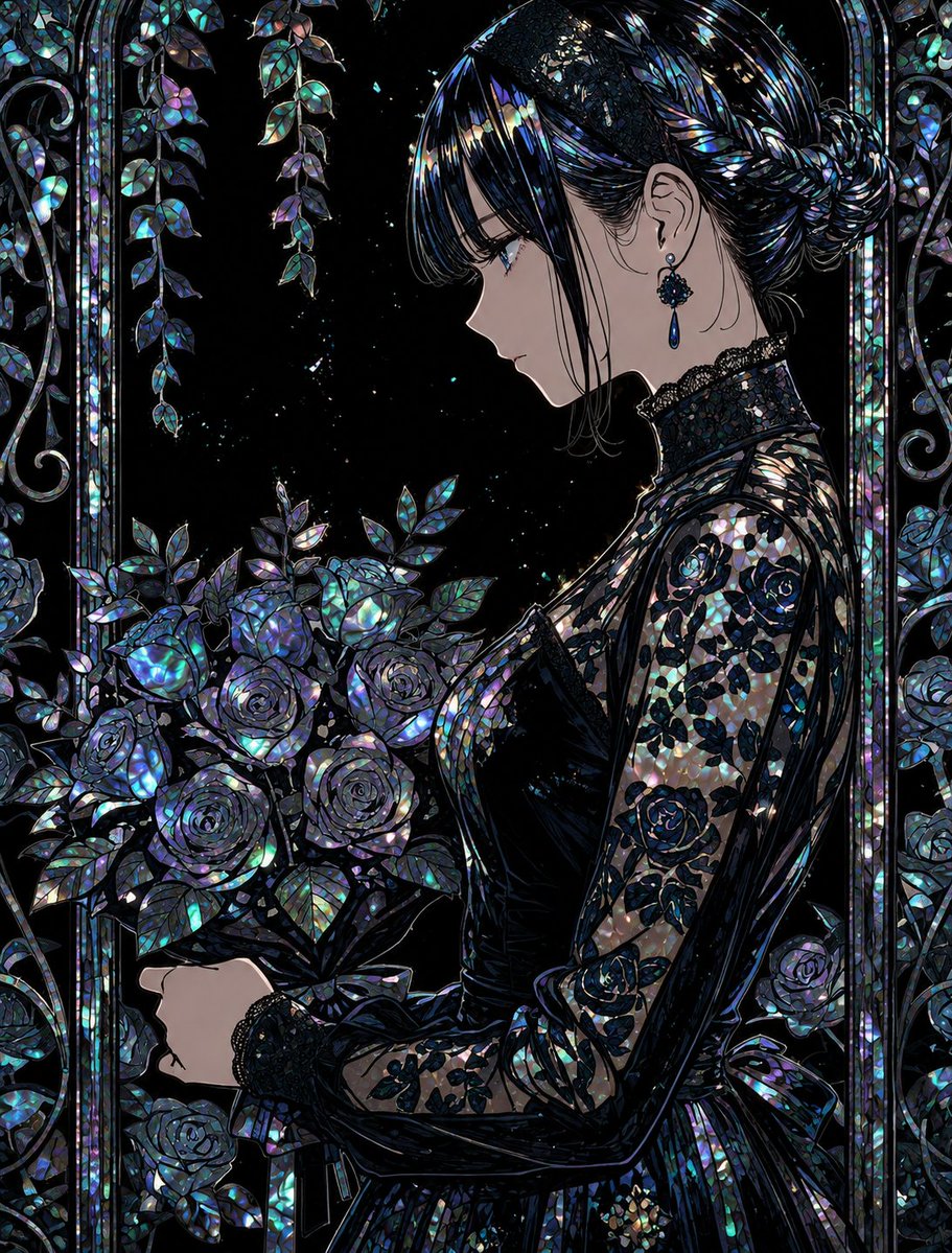 Please transform this illustration into a fantastical {argument name="style" default="Raden lacquerware style"}. Inlay …