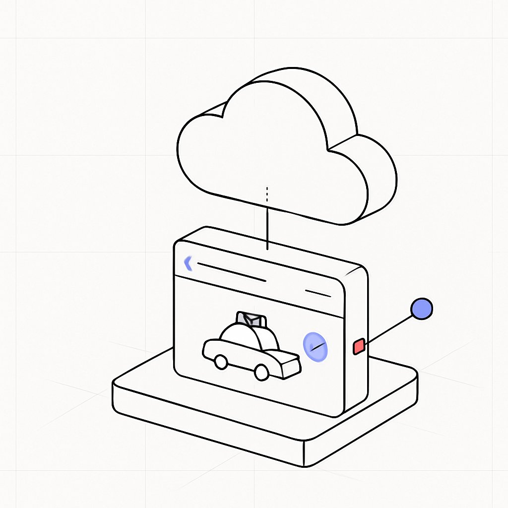 Create a clean minimalist isometric line-art illustration on an off-white background with faint light-gray perspective …