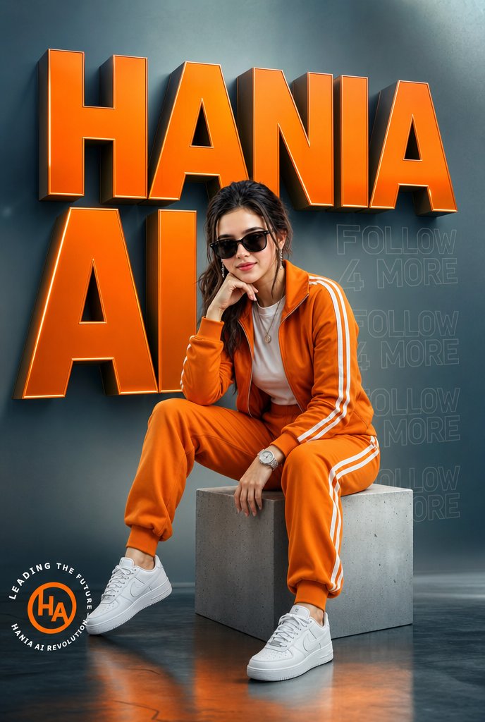 Create a highly detailed cinematic vertical fashion poster featuring {argument name="character name" default="HANIA AI"…