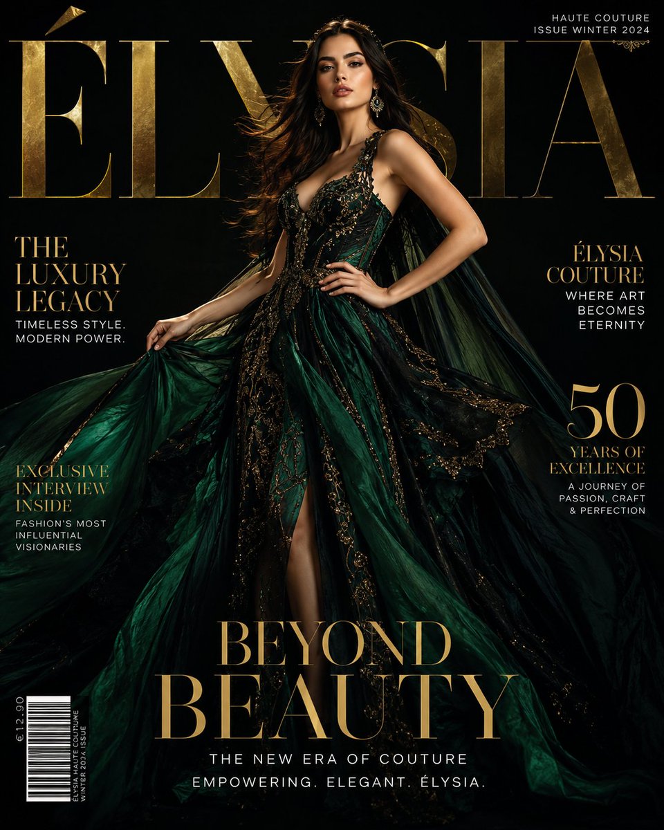 Create an ultra-luxury high fashion magazine cover for an elite couture brand named "{argument name="brand name" defaul…