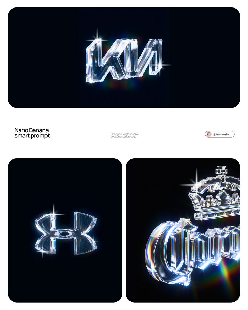 {argument name="brand name" default="[BRAND NAME]"} Create a premium CGI crystal typography hero visual for a luxury br…