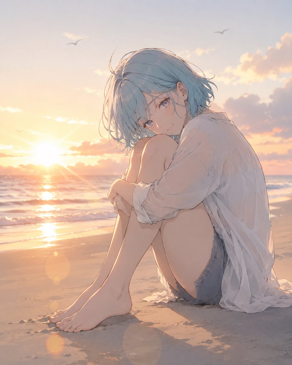 Create a soft cinematic anime illustration of {argument name="character description" default="a delicate young woman wi…