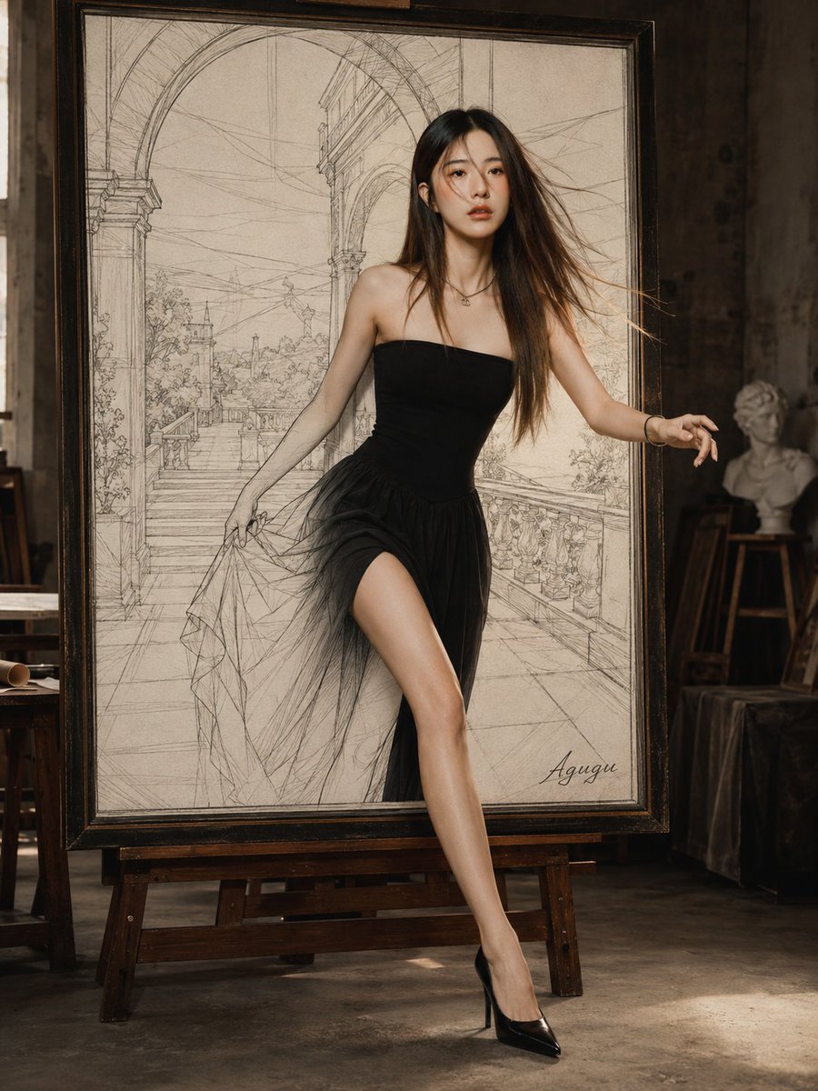 Create a photorealistic fashion-fantasy scene of {argument name="character description" default="a beautiful young woma…