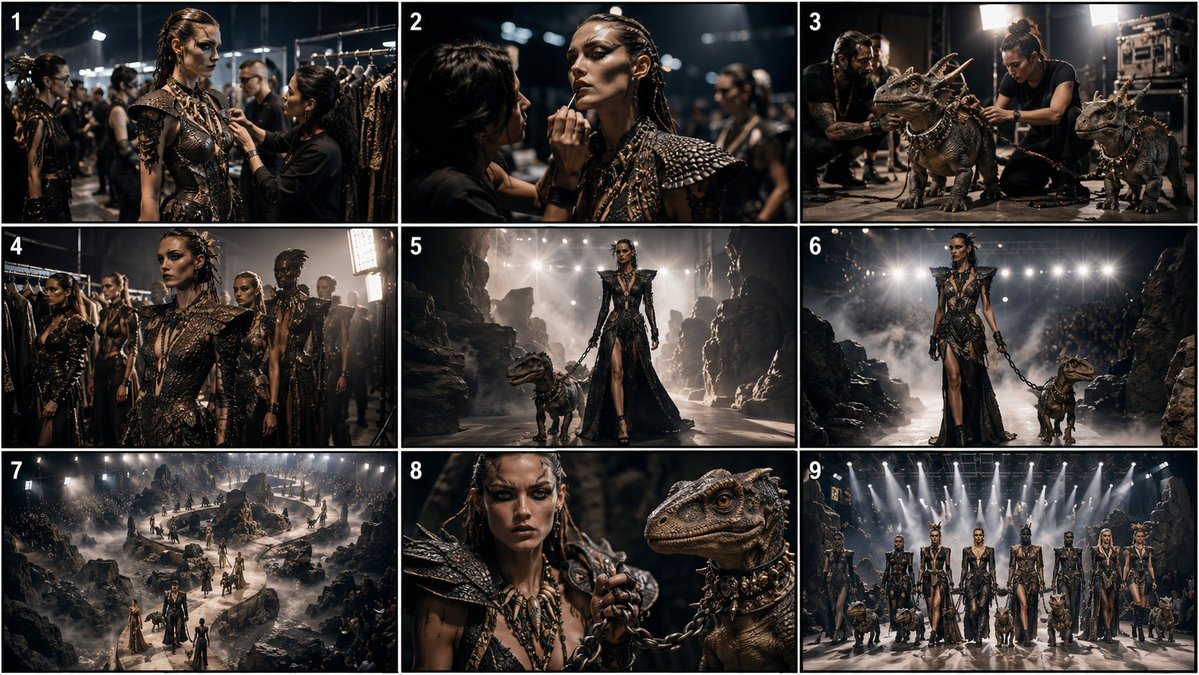 An elite High Fashion (Haute Couture) project blending {argument name="primary style" default="Paleolithic/prehistoric"…