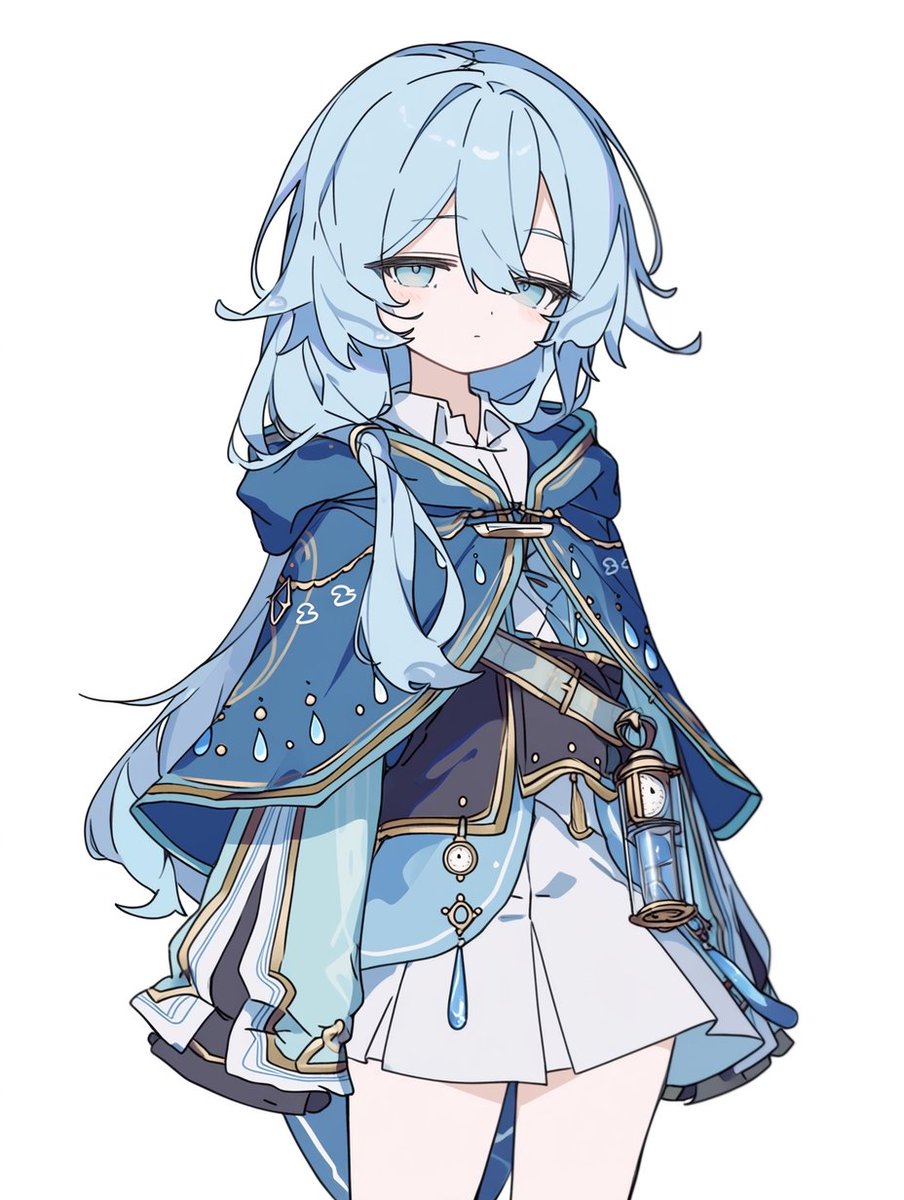 Create a clean full-body anime character design on a plain white background, centered with no scenery. The subject is a…