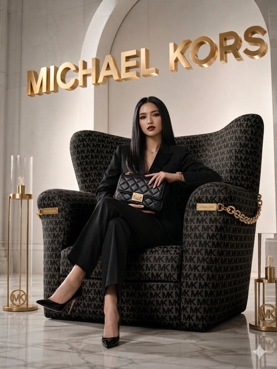 A chic, high-fashion promotional image in the style of a {argument name="style type" default="luxury brand campaign"}. …