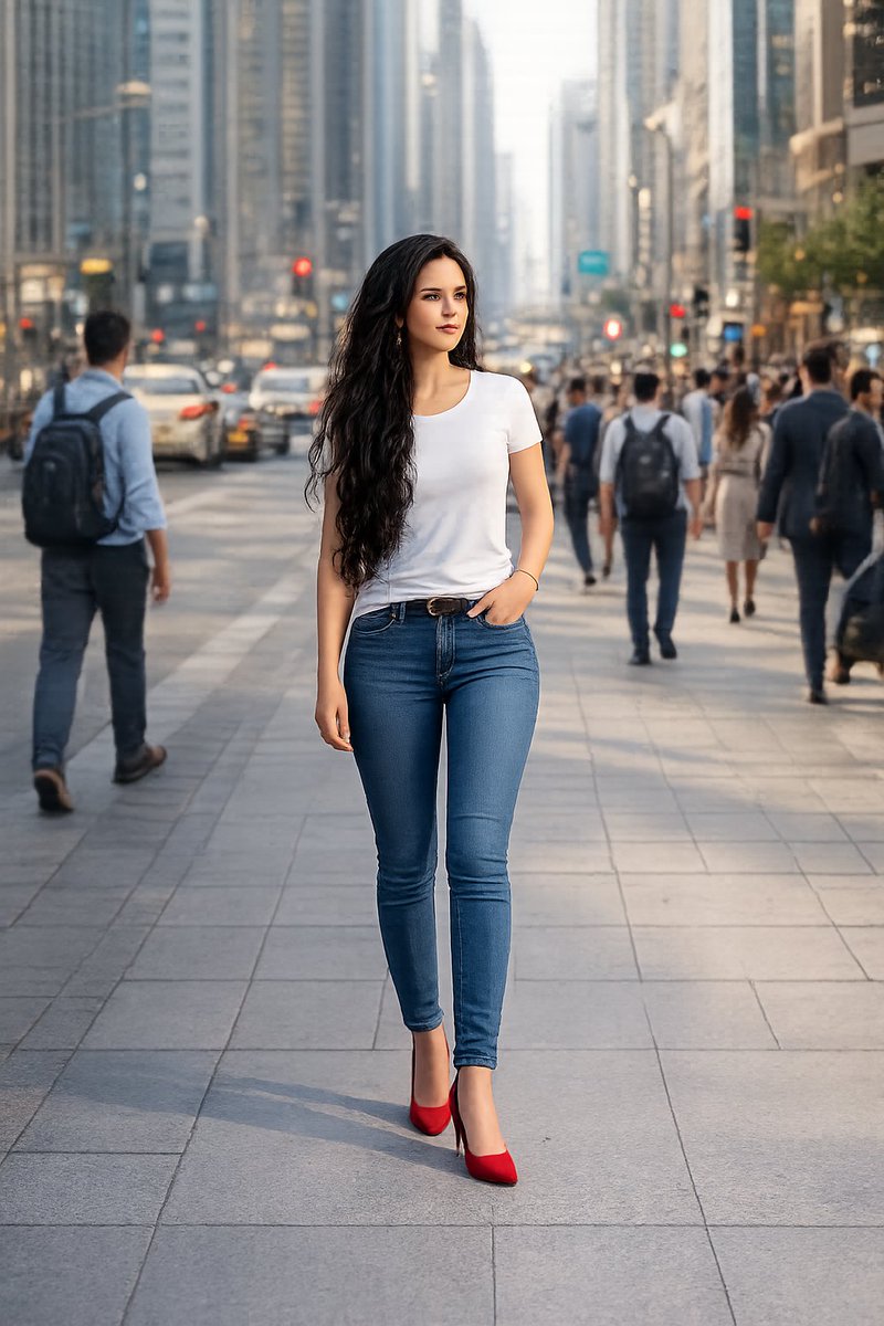 { "prompt": "A high-quality, 8k resolution realistic photograph of the same woman from the uploaded reference image, no…