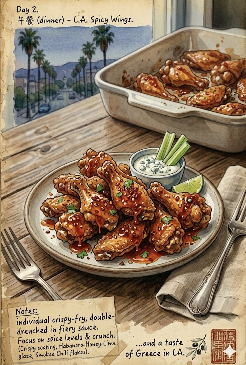 A beautifully detailed watercolor and ink journal illustration capturing a culinary travel diary titled "...and a taste…