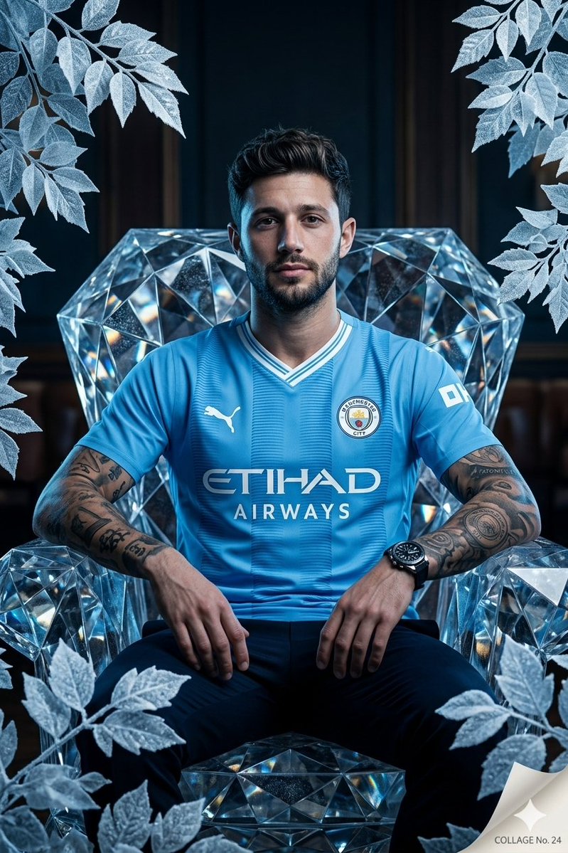 Cinematic editorial sports photography of a confident professional football player, [Face Reference Description: {argum…