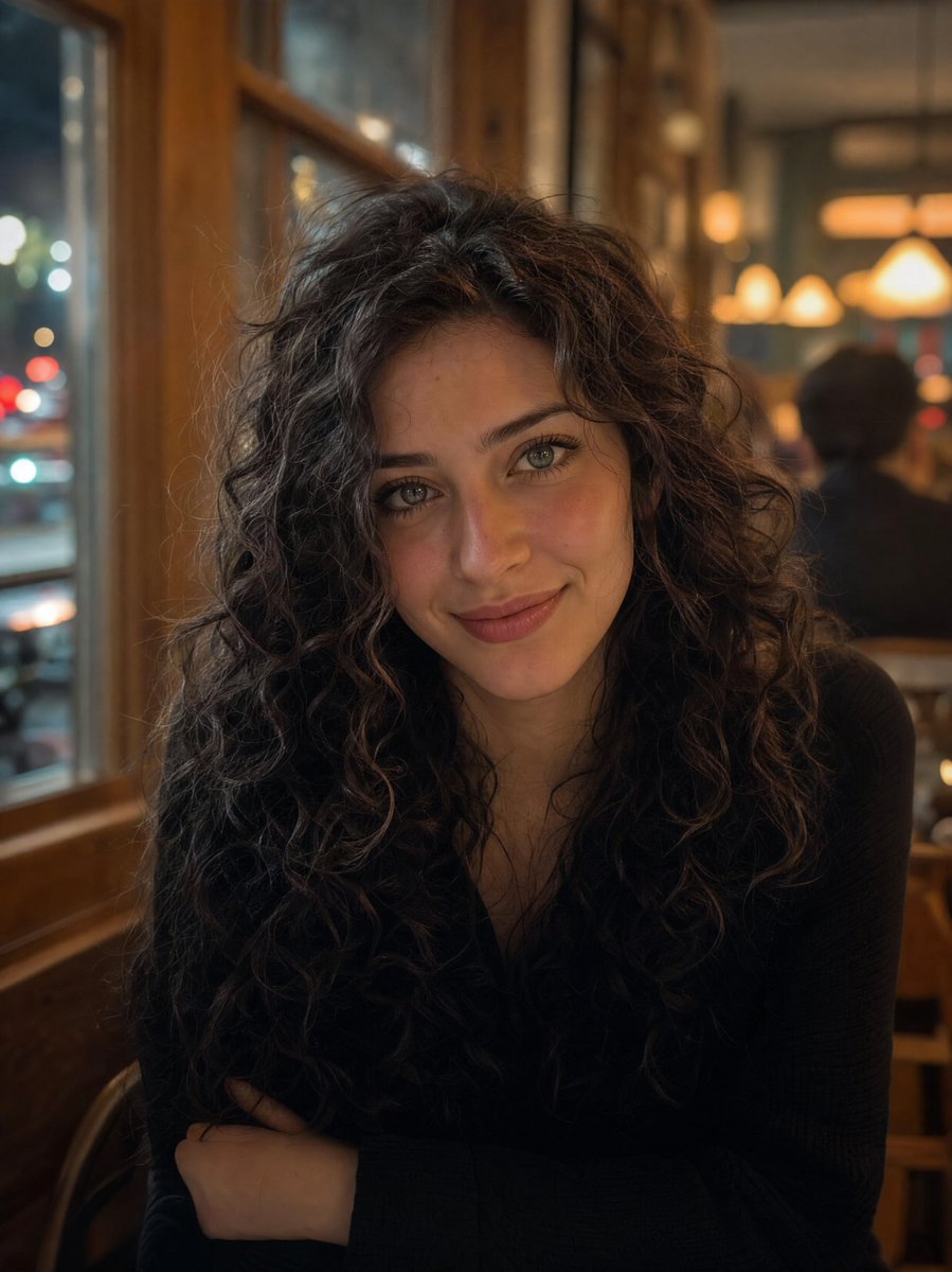 Ultra-realistic portrait of a {argument name="subject" default="young woman"} sitting in a {argument name="setting" def…