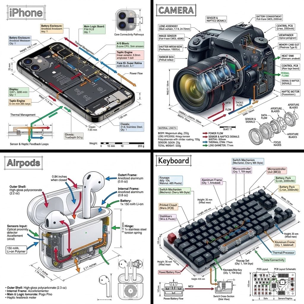 Ultra-detailed technical engineering infographic, clean {argument name="background color" default="white"} background, …