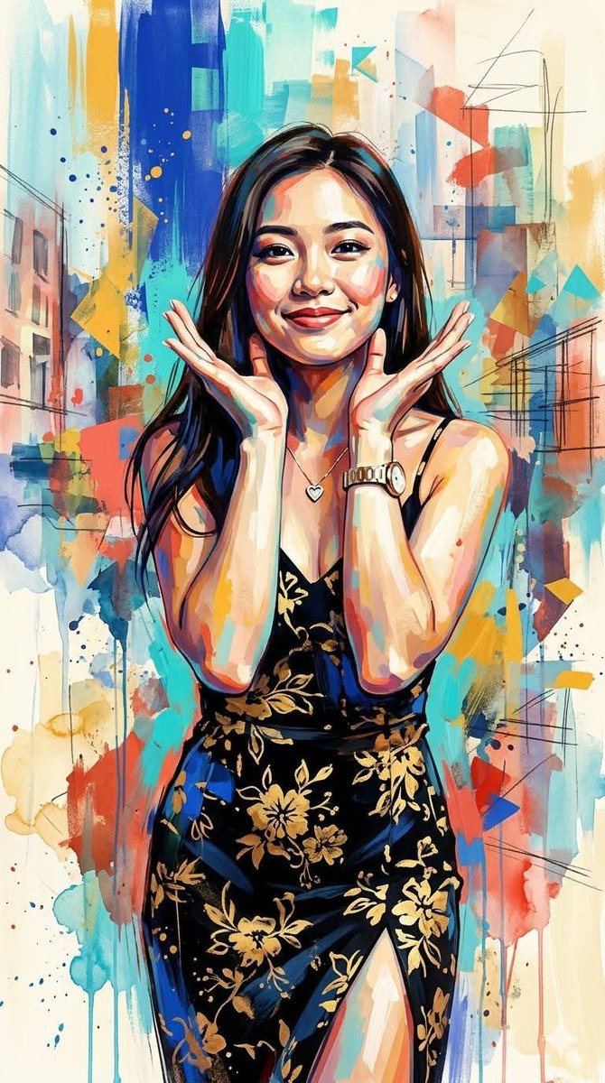 Ultra-expressive contemporary mixed-media portrait painting that fuses {argument name="style" default="bold urban pop-e…