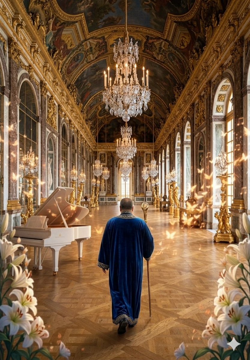{argument name="subject" default="Me"} walking through the {argument name="location" default="Hall of Mirrors in the Pa…