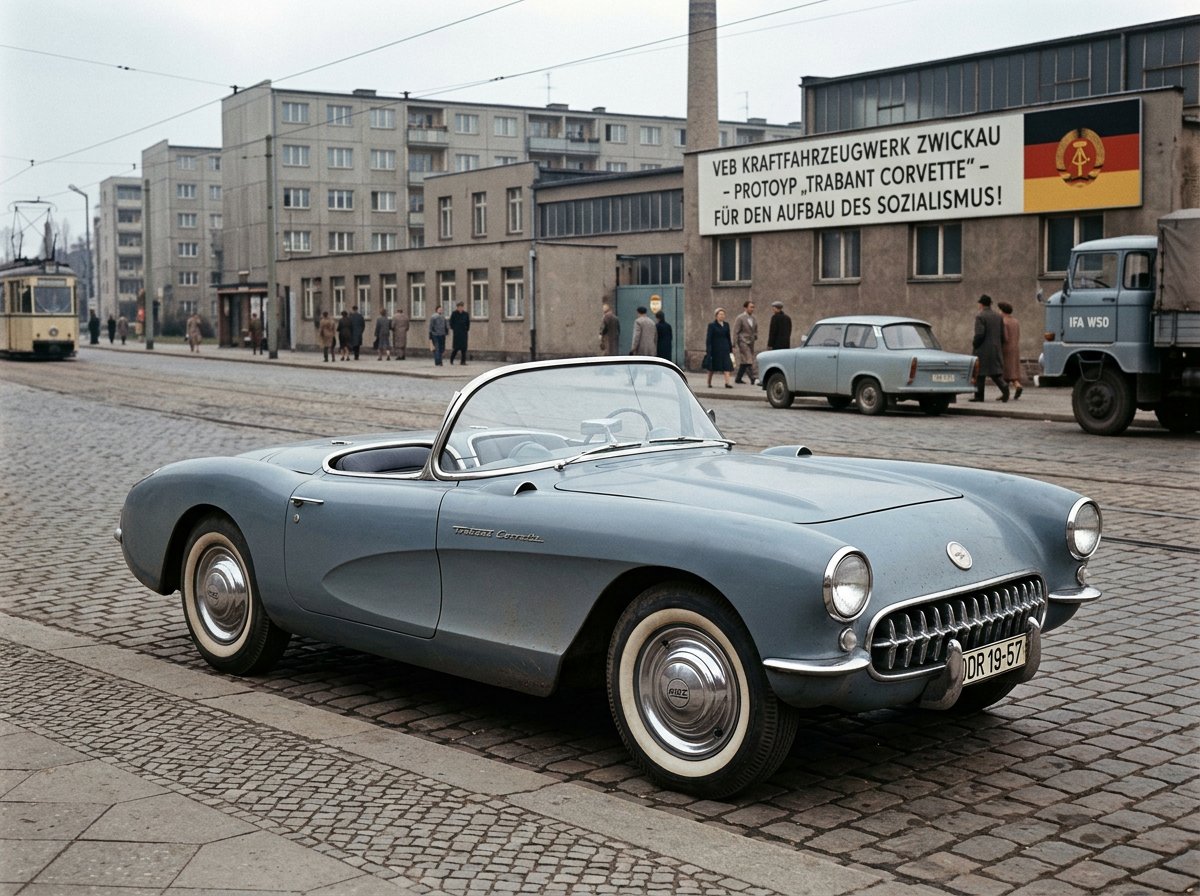 {argument name="car" default="Chevrolet Corvette"} designed in {argument name="location" default="East Germany"} by Tra…